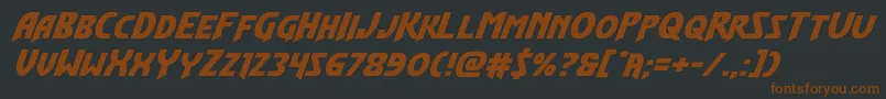 Flashrogersexpandital-fontti – ruskeat fontit mustalla taustalla