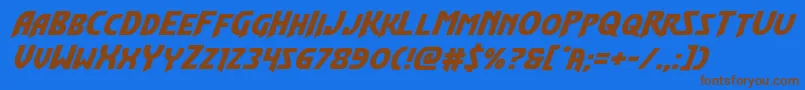 Шрифт Flashrogersexpandital – коричневые шрифты на синем фоне