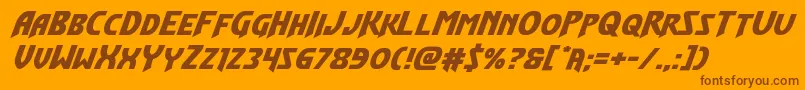 Flashrogersexpandital-fontti – ruskeat fontit oranssilla taustalla