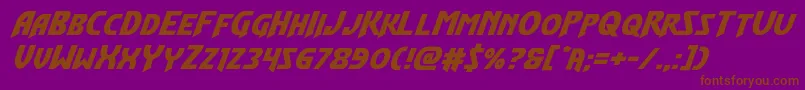 Шрифт Flashrogersexpandital – коричневые шрифты на фиолетовом фоне