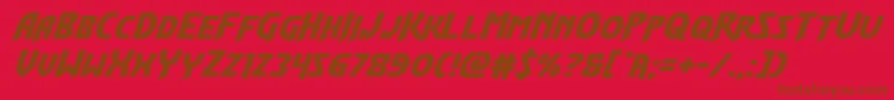 Flashrogersexpandital-fontti – ruskeat fontit punaisella taustalla