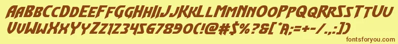 Шрифт Flashrogersexpandital – коричневые шрифты на жёлтом фоне