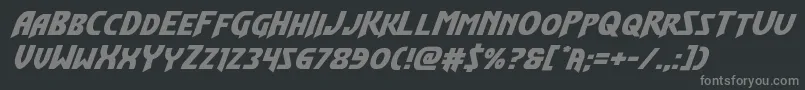 Flashrogersexpandital Font – Gray Fonts on Black Background