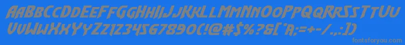 Flashrogersexpandital-fontti – harmaat kirjasimet sinisellä taustalla