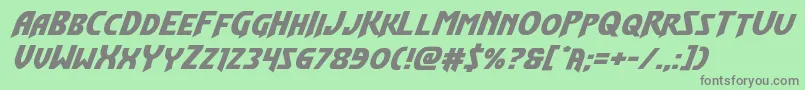 フォントFlashrogersexpandital – 緑の背景に灰色の文字