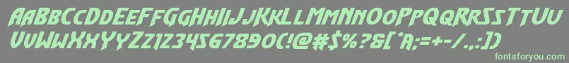 Flashrogersexpandital Font – Green Fonts on Gray Background