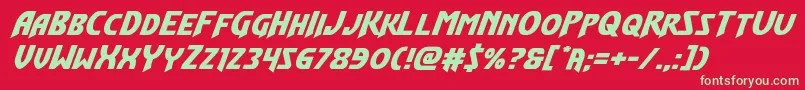 Flashrogersexpandital Font – Green Fonts on Red Background