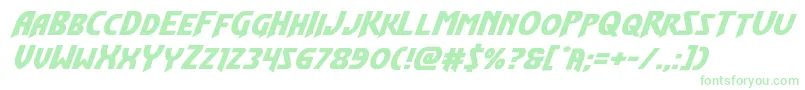 Flashrogersexpandital-Schriftart – Grüne Schriften auf weißem Hintergrund