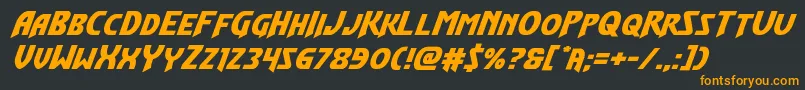 フォントFlashrogersexpandital – 黒い背景にオレンジの文字