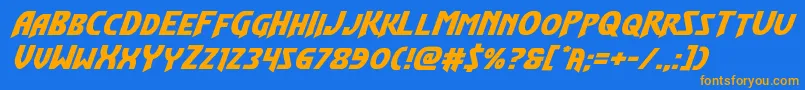Flashrogersexpandital Font – Orange Fonts on Blue Background