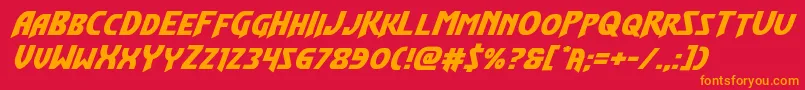 フォントFlashrogersexpandital – 赤い背景にオレンジの文字