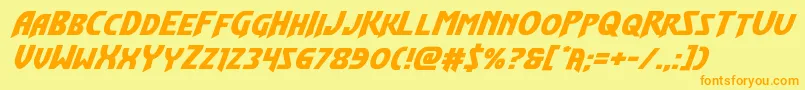 Flashrogersexpandital Font – Orange Fonts on Yellow Background