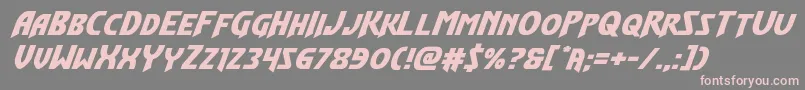 Flashrogersexpandital-fontti – vaaleanpunaiset fontit harmaalla taustalla