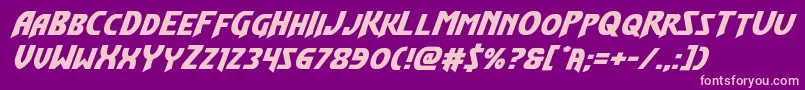 Flashrogersexpandital-Schriftart – Rosa Schriften auf violettem Hintergrund