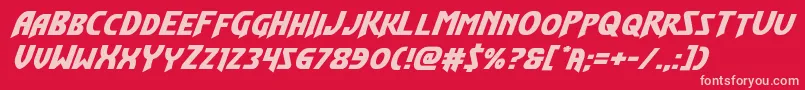 Шрифт Flashrogersexpandital – розовые шрифты на красном фоне