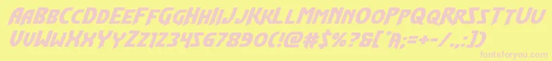 Flashrogersexpandital Font – Pink Fonts on Yellow Background