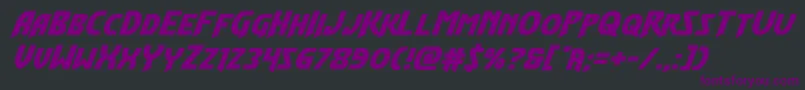 Flashrogersexpandital-fontti – violetit fontit mustalla taustalla