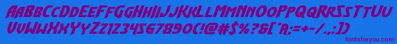 Шрифт Flashrogersexpandital – фиолетовые шрифты на синем фоне