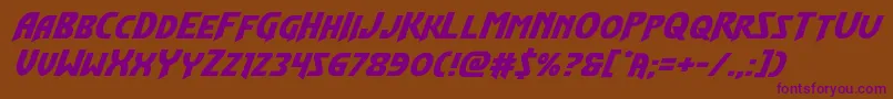 Flashrogersexpandital Font – Purple Fonts on Brown Background