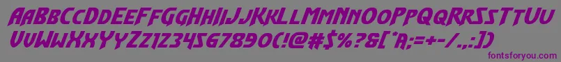 Flashrogersexpandital Font – Purple Fonts on Gray Background