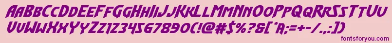 フォントFlashrogersexpandital – ピンクの背景に紫のフォント