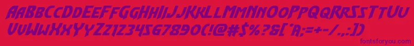 Flashrogersexpandital-fontti – violetit fontit punaisella taustalla