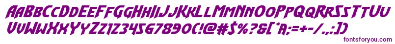 Шрифт Flashrogersexpandital – фиолетовые шрифты на белом фоне