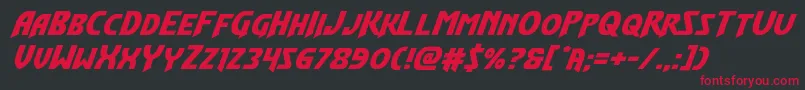 フォントFlashrogersexpandital – 黒い背景に赤い文字