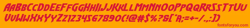 フォントFlashrogersexpandital – オレンジの背景に赤い文字
