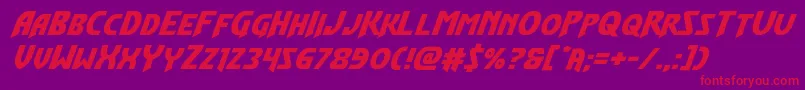 Шрифт Flashrogersexpandital – красные шрифты на фиолетовом фоне