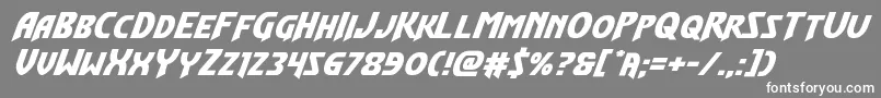 Шрифт Flashrogersexpandital – белые шрифты на сером фоне
