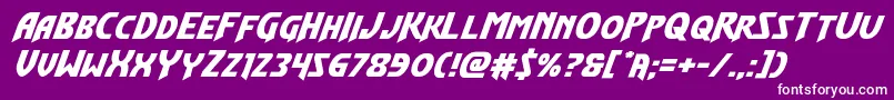 Flashrogersexpandital Font – White Fonts on Purple Background