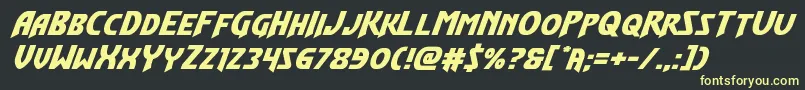 フォントFlashrogersexpandital – 黒い背景に黄色の文字