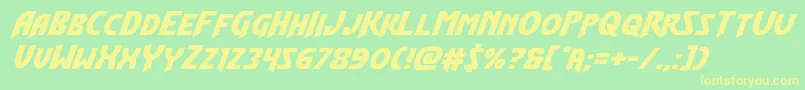 Flashrogersexpandital Font – Yellow Fonts on Green Background