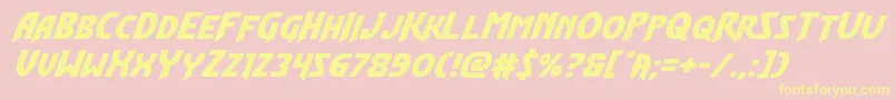Flashrogersexpandital Font – Yellow Fonts on Pink Background