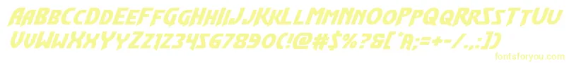 フォントFlashrogersexpandital – 白い背景に黄色の文字