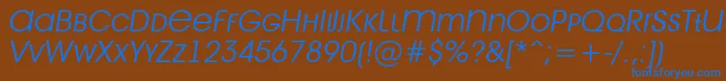 AAvantetitlercpslcLightitalic Font – Blue Fonts on Brown Background