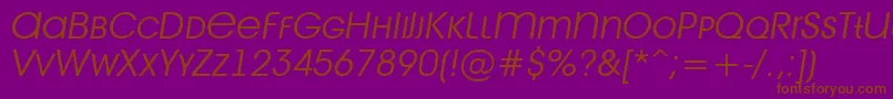 AAvantetitlercpslcLightitalic Font – Brown Fonts on Purple Background