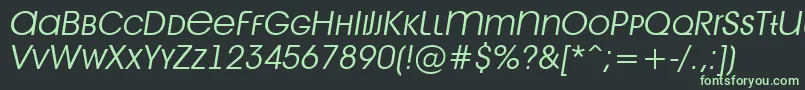 AAvantetitlercpslcLightitalic Font – Green Fonts on Black Background