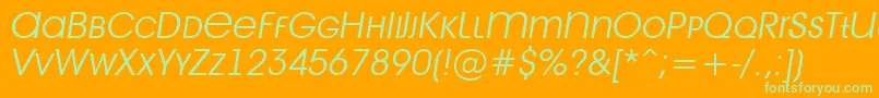 AAvantetitlercpslcLightitalic Font – Green Fonts on Orange Background