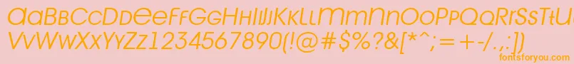 AAvantetitlercpslcLightitalic Font – Orange Fonts on Pink Background