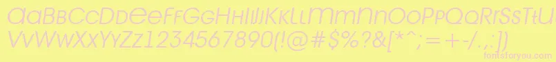 AAvantetitlercpslcLightitalic Font – Pink Fonts on Yellow Background