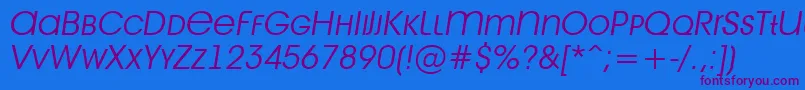 AAvantetitlercpslcLightitalic Font – Purple Fonts on Blue Background
