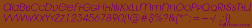 AAvantetitlercpslcLightitalic Font – Purple Fonts on Brown Background