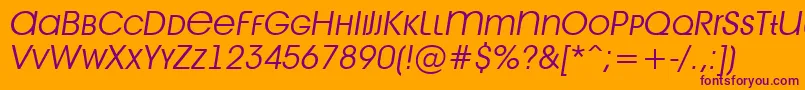 AAvantetitlercpslcLightitalic Font – Purple Fonts on Orange Background