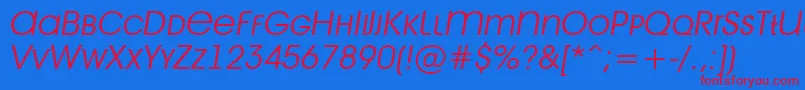 AAvantetitlercpslcLightitalic Font – Red Fonts on Blue Background