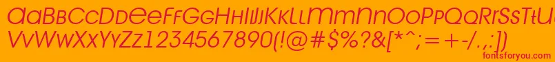 AAvantetitlercpslcLightitalic-Schriftart – Rote Schriften auf orangefarbenem Hintergrund