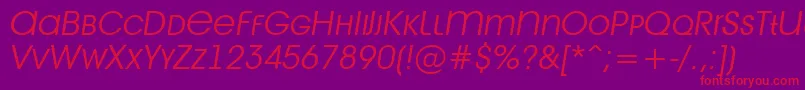 AAvantetitlercpslcLightitalic Font – Red Fonts on Purple Background