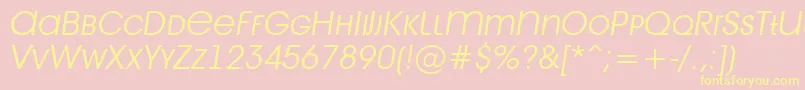AAvantetitlercpslcLightitalic Font – Yellow Fonts on Pink Background