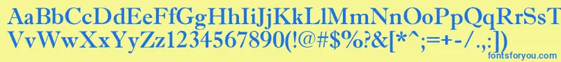 AAntiquetradyrgh Font – Blue Fonts on Yellow Background